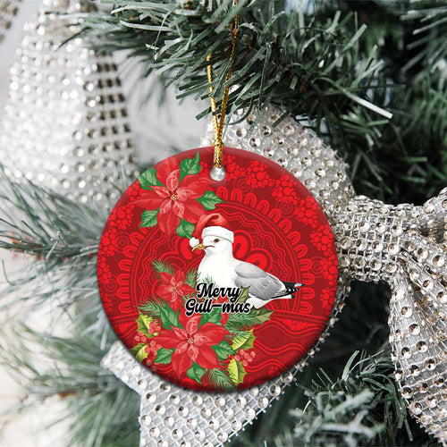 Australian Silver Gull Ceramic Ornament Aboriginal Inspired Christmas - Aussie Hoodie