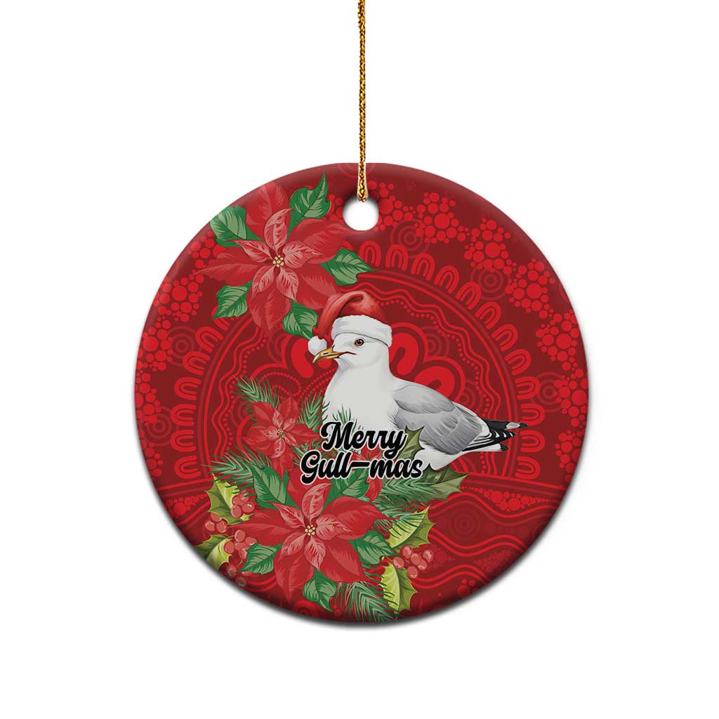 Australian Silver Gull Ceramic Ornament Aboriginal Inspired Christmas - Aussie Hoodie
