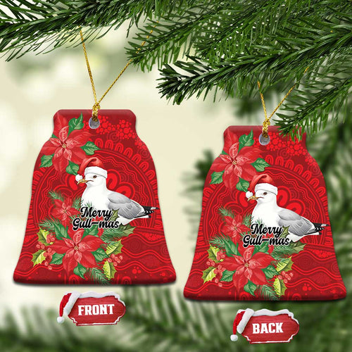 Australian Silver Gull Ceramic Ornament Aboriginal Inspired Christmas - Aussie Hoodie