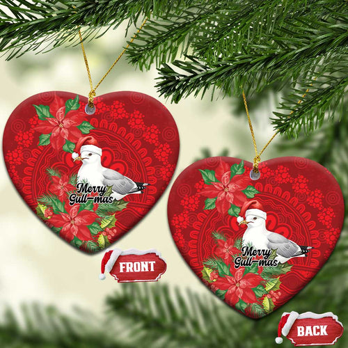 Australian Silver Gull Ceramic Ornament Aboriginal Inspired Christmas - Aussie Hoodie