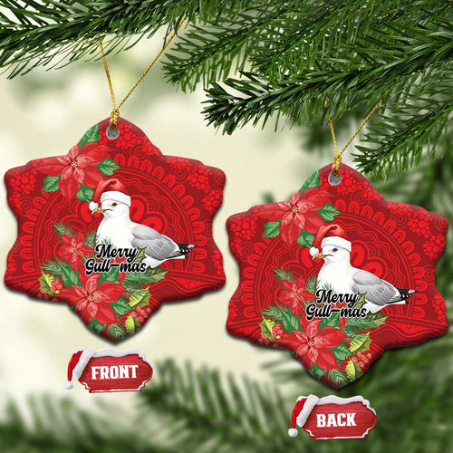 Australian Silver Gull Ceramic Ornament Aboriginal Inspired Christmas - Aussie Hoodie