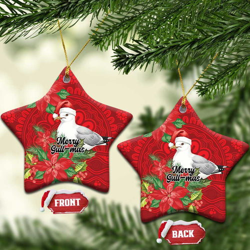 Australian Silver Gull Ceramic Ornament Aboriginal Inspired Christmas - Aussie Hoodie