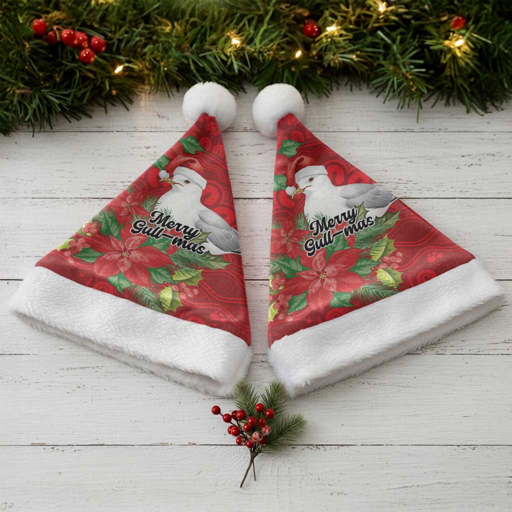 Australian Silver Gull Christmas Santa Hat Aboriginal Inspired Christmas - Aussie Hoodie