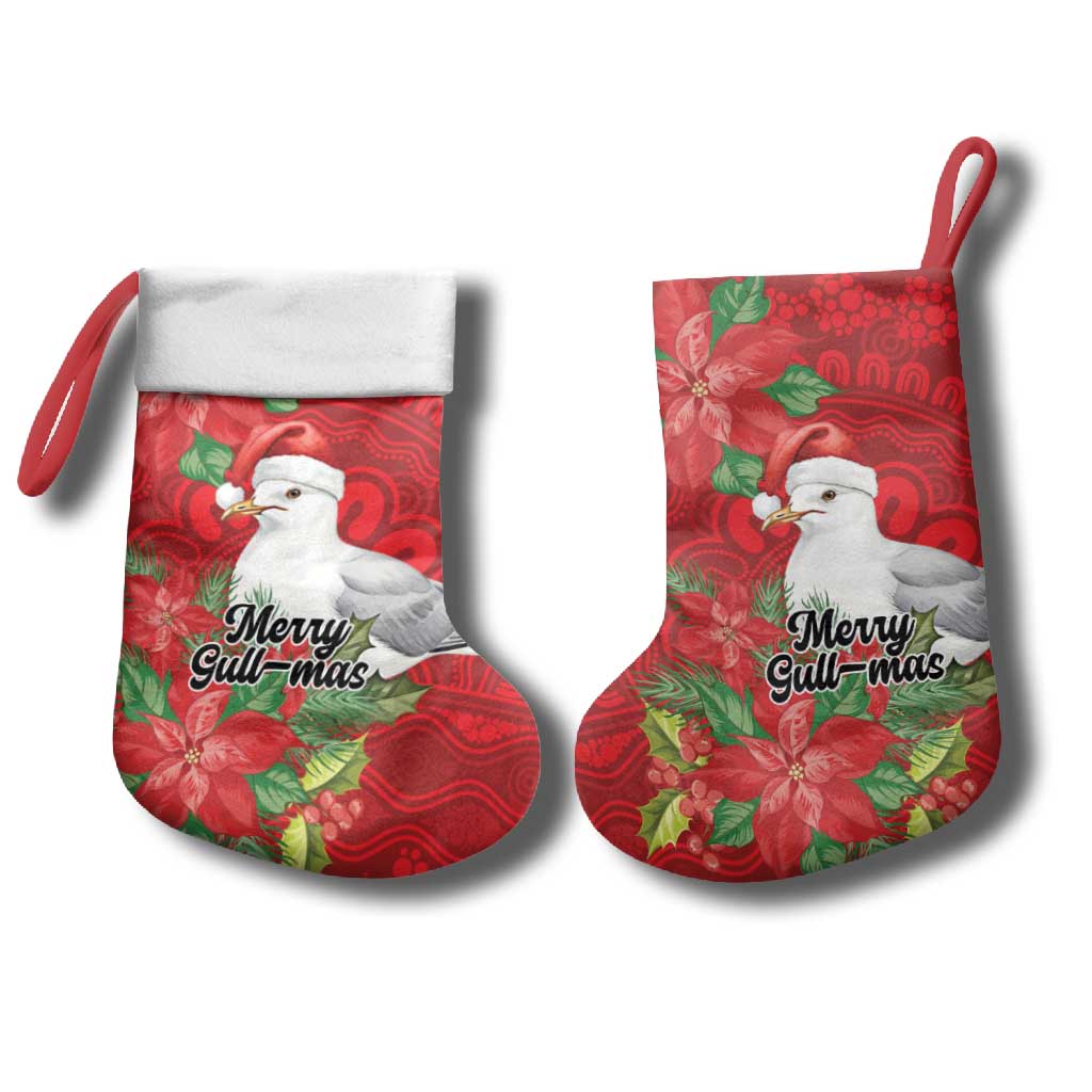 Australian Silver Gull Christmas Stocking Aboriginal Inspired Christmas - Aussie Hoodie