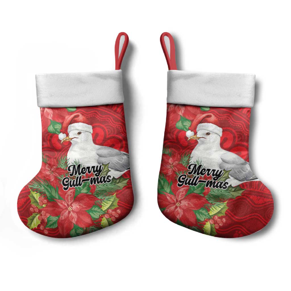 Australian Silver Gull Christmas Stocking Aboriginal Inspired Christmas - Aussie Hoodie