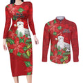 Australian Silver Gull Couples Matching Long Sleeve Bodycon Dress and Long Sleeve Button Shirt Aboriginal Inspired Christmas - Aussie Hoodie