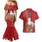 Australian Silver Gull Couples Matching Mermaid Dress and Hawaiian Shirt Aboriginal Inspired Christmas - Aussie Hoodie