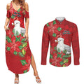 Australian Silver Gull Couples Matching Summer Maxi Dress and Long Sleeve Button Shirt Aboriginal Inspired Christmas - Aussie Hoodie