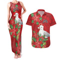 Australian Silver Gull Couples Matching Tank Maxi Dress and Hawaiian Shirt Aboriginal Inspired Christmas - Aussie Hoodie