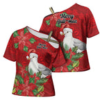 Australian Silver Gull Cross Shoulder Shirt Aboriginal Inspired Christmas - Aussie Hoodie