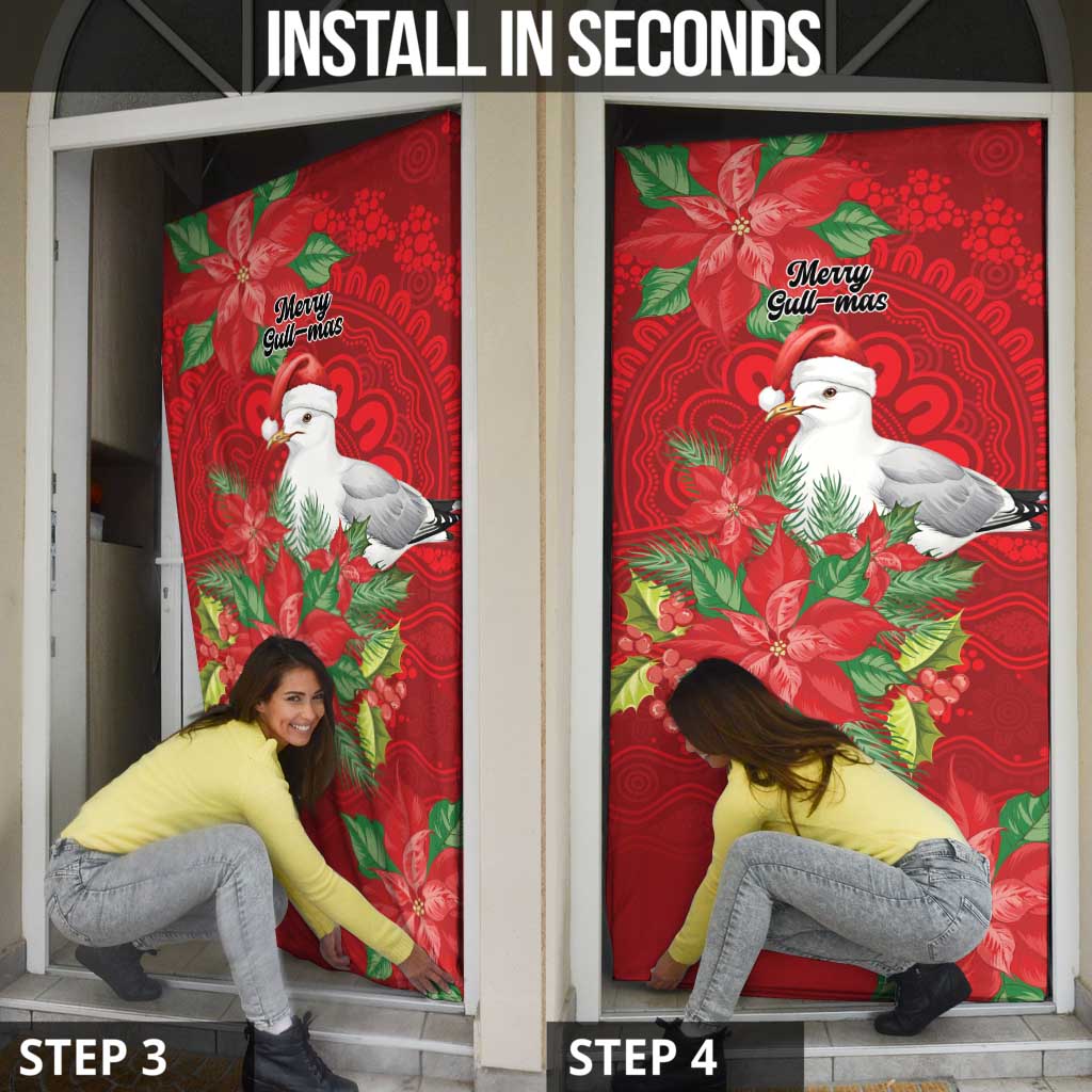 Australian Silver Gull Door Cover Aboriginal Inspired Christmas - Aussie Hoodie