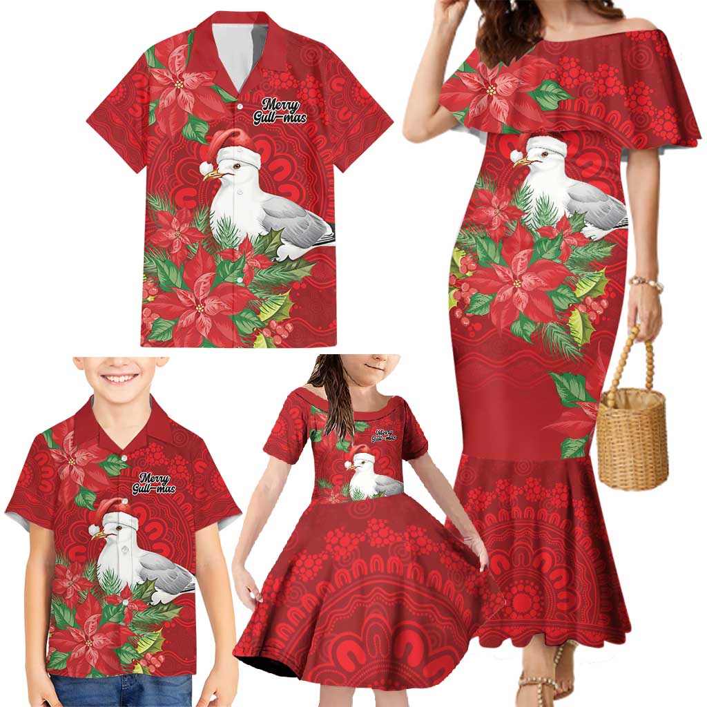 Australian Silver Gull Family Matching Mermaid Dress and Hawaiian Shirt Aboriginal Inspired Christmas - Aussie Hoodie