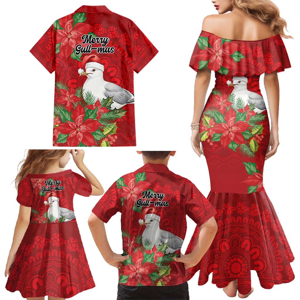 Australian Silver Gull Family Matching Mermaid Dress and Hawaiian Shirt Aboriginal Inspired Christmas - Aussie Hoodie