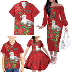 Australian Silver Gull Family Matching Off The Shoulder Long Sleeve Dress and Hawaiian Shirt Aboriginal Inspired Christmas - Aussie Hoodie