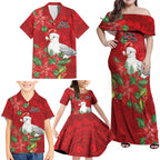 Australian Silver Gull Family Matching Off Shoulder Maxi Dress and Hawaiian Shirt Aboriginal Inspired Christmas - Aussie Hoodie