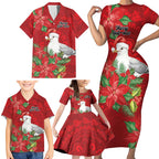 Australian Silver Gull Family Matching Short Sleeve Bodycon Dress and Hawaiian Shirt Aboriginal Inspired Christmas - Aussie Hoodie