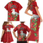 Australian Silver Gull Family Matching Short Sleeve Bodycon Dress and Hawaiian Shirt Aboriginal Inspired Christmas - Aussie Hoodie