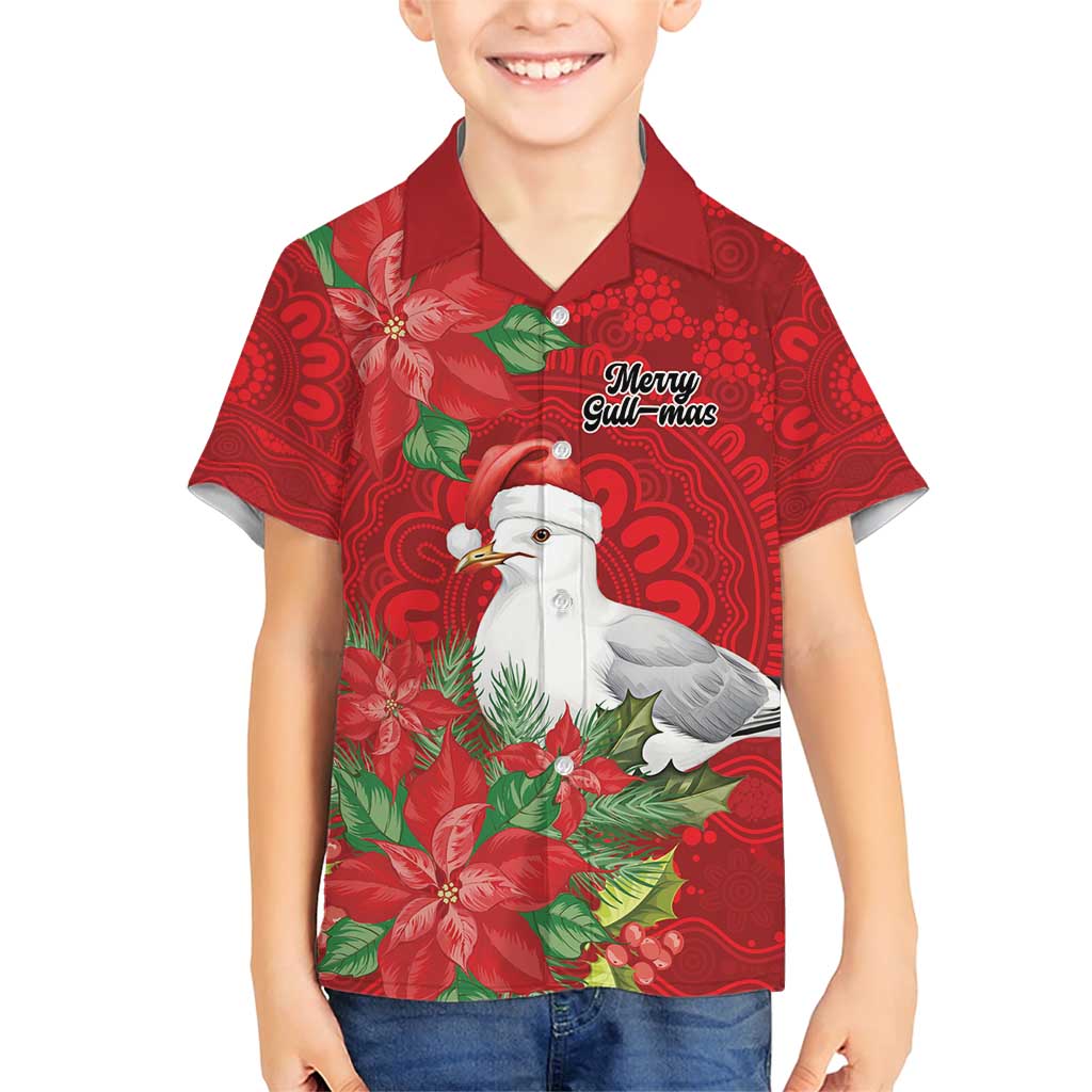 Australian Silver Gull Family Matching Short Sleeve Bodycon Dress and Hawaiian Shirt Aboriginal Inspired Christmas - Aussie Hoodie