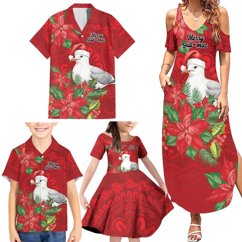 Australian Silver Gull Family Matching Summer Maxi Dress and Hawaiian Shirt Aboriginal Inspired Christmas - Aussie Hoodie