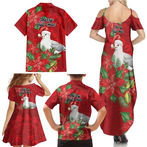 Australian Silver Gull Family Matching Summer Maxi Dress and Hawaiian Shirt Aboriginal Inspired Christmas - Aussie Hoodie
