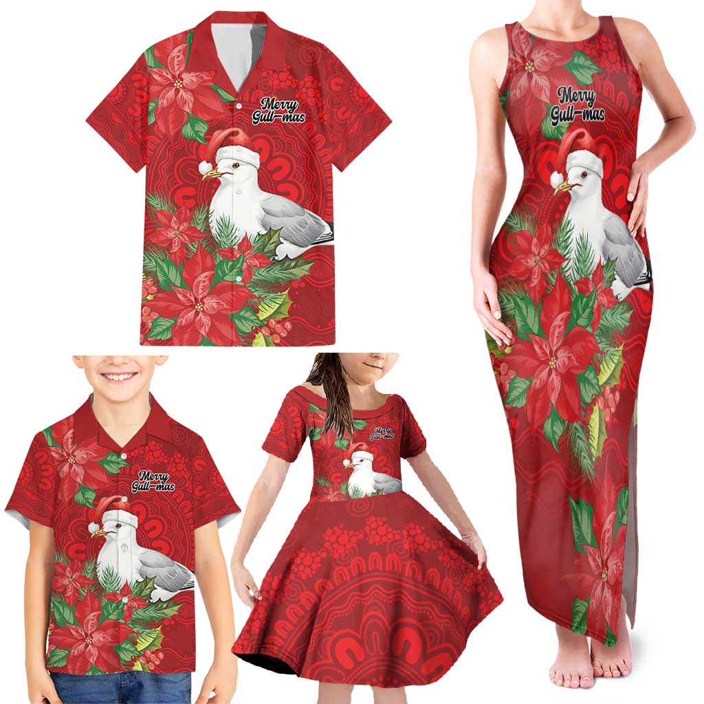 Australian Silver Gull Family Matching Tank Maxi Dress and Hawaiian Shirt Aboriginal Inspired Christmas - Aussie Hoodie