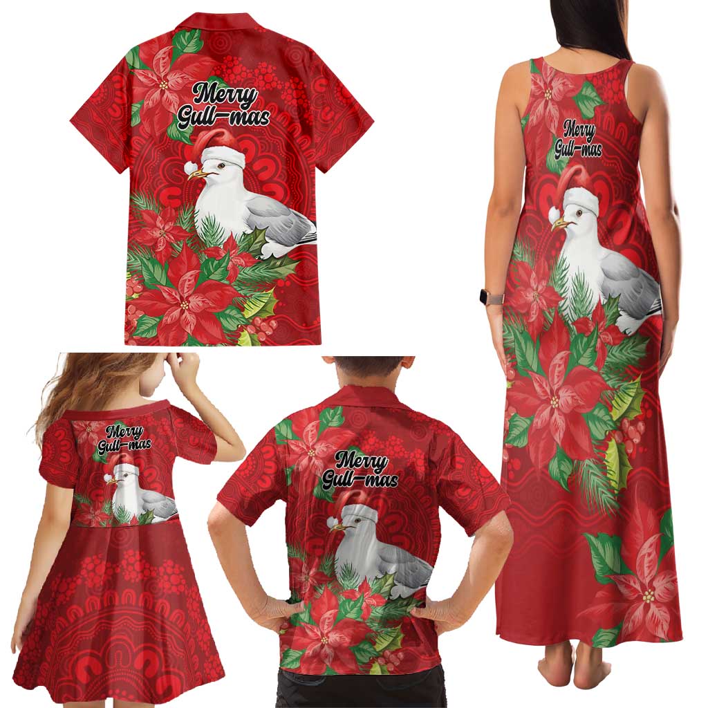 Australian Silver Gull Family Matching Tank Maxi Dress and Hawaiian Shirt Aboriginal Inspired Christmas - Aussie Hoodie