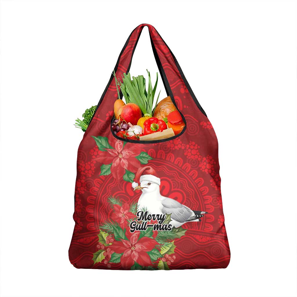 Australian Silver Gull Grocery Bag Aboriginal Inspired Christmas - Aussie Hoodie