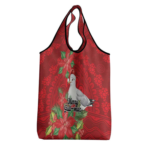 Australian Silver Gull Grocery Bag Aboriginal Inspired Christmas - Aussie Hoodie