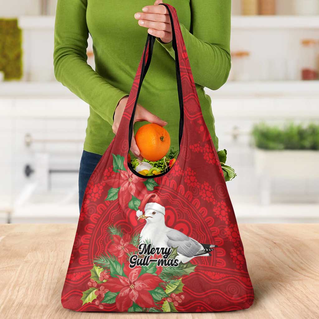 Australian Silver Gull Grocery Bag Aboriginal Inspired Christmas - Aussie Hoodie