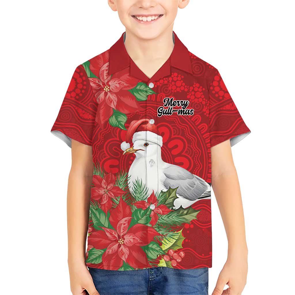 Australian Silver Gull Hawaiian Shirt Aboriginal Inspired Christmas - Aussie Hoodie