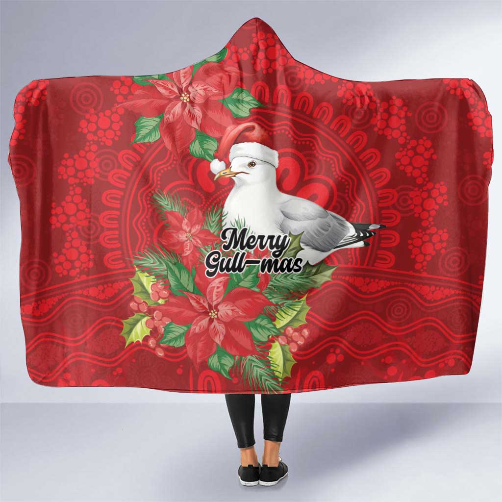 Australian Silver Gull Hooded Blanket Aboriginal Inspired Christmas - Aussie Hoodie