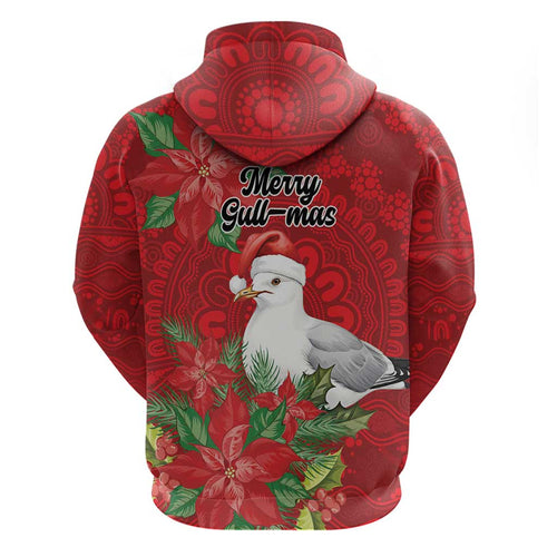 Australian Silver Gull Hoodie Aboriginal Inspired Christmas - Aussie Hoodie
