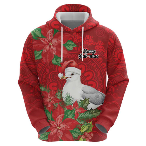 Australian Silver Gull Hoodie Aboriginal Inspired Christmas - Aussie Hoodie