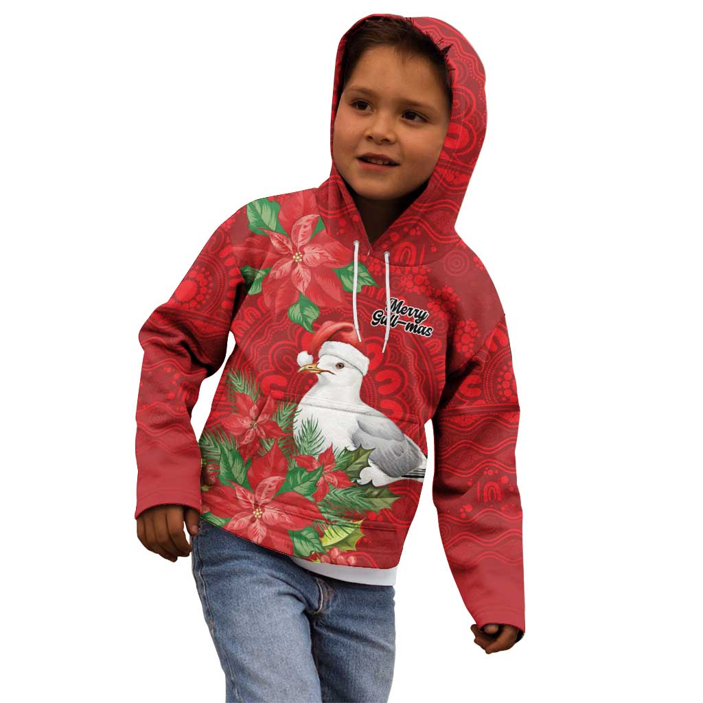Australian Silver Gull Kid Hoodie Aboriginal Inspired Christmas - Aussie Hoodie