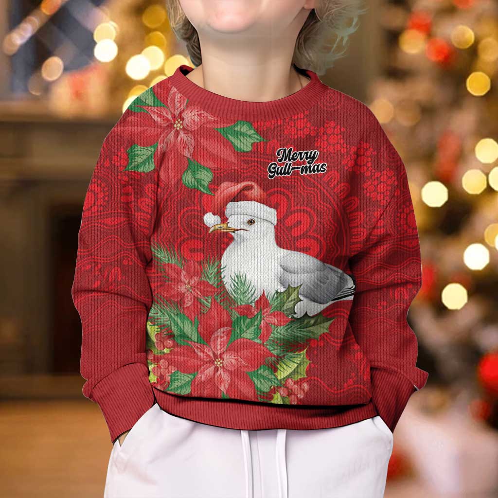 Australian Silver Gull Kid Ugly Christmas Sweater Aboriginal Inspired Christmas - Aussie Hoodie