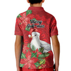 Australian Silver Gull Kid Polo Shirt Aboriginal Inspired Christmas - Aussie Hoodie