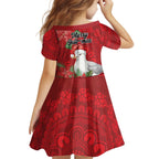 Australian Silver Gull Kid Short Sleeve Dress Aboriginal Inspired Christmas - Aussie Hoodie