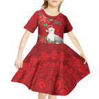 Australian Silver Gull Kid Short Sleeve Dress Aboriginal Inspired Christmas - Aussie Hoodie