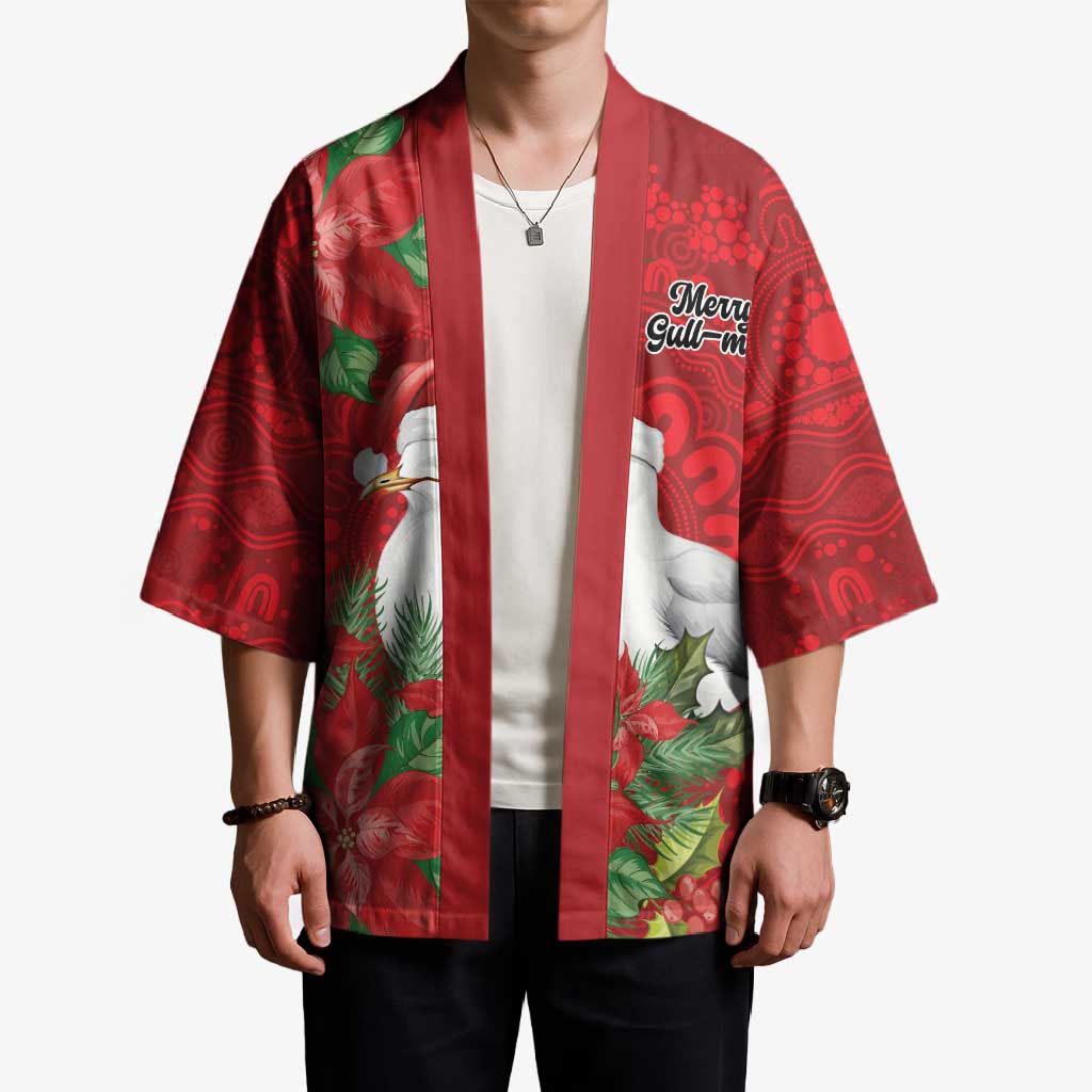 Australian Silver Gull Kimono Aboriginal Inspired Christmas - Aussie Hoodie