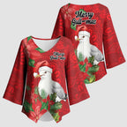 Australian Silver Gull Kimono Sleeve Blouse Aboriginal Inspired Christmas - Aussie Hoodie