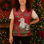 Australian Silver Gull Christmas Knitted V-Neck Vest Aboriginal Inspired Christmas - Aussie Hoodie