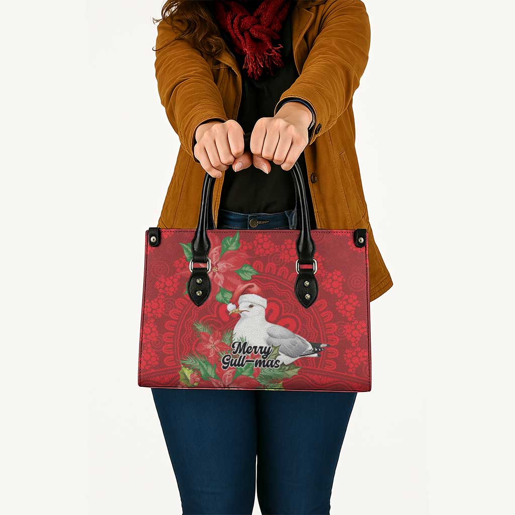 Australian Silver Gull Leather Bag Aboriginal Inspired Christmas - Aussie Hoodie