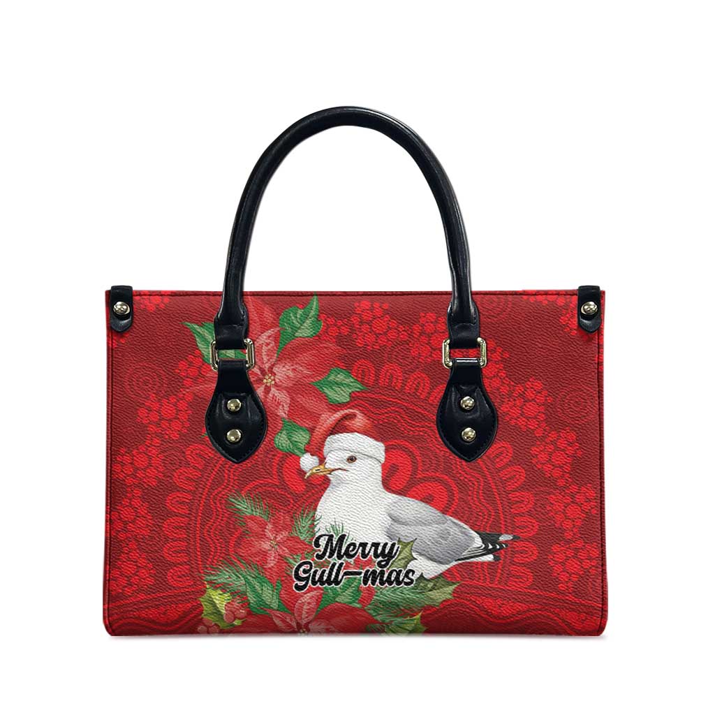 Australian Silver Gull Leather Bag Aboriginal Inspired Christmas - Aussie Hoodie