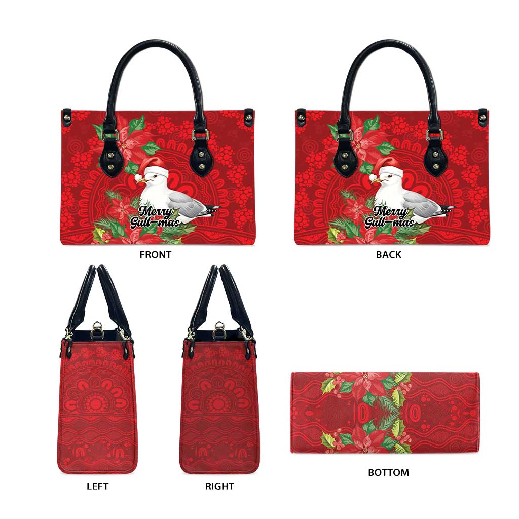 Australian Silver Gull Leather Bag Aboriginal Inspired Christmas - Aussie Hoodie