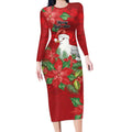 Australian Silver Gull Long Sleeve Bodycon Dress Aboriginal Inspired Christmas - Aussie Hoodie