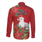 Australian Silver Gull Long Sleeve Button Shirt Aboriginal Inspired Christmas - Aussie Hoodie