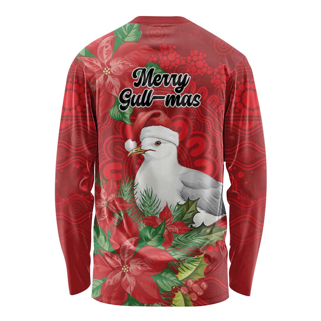 Australian Silver Gull Long Sleeve Shirt Aboriginal Inspired Christmas - Aussie Hoodie