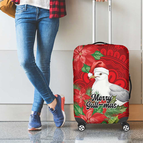 Australian Silver Gull Luggage Cover Aboriginal Inspired Christmas - Aussie Hoodie