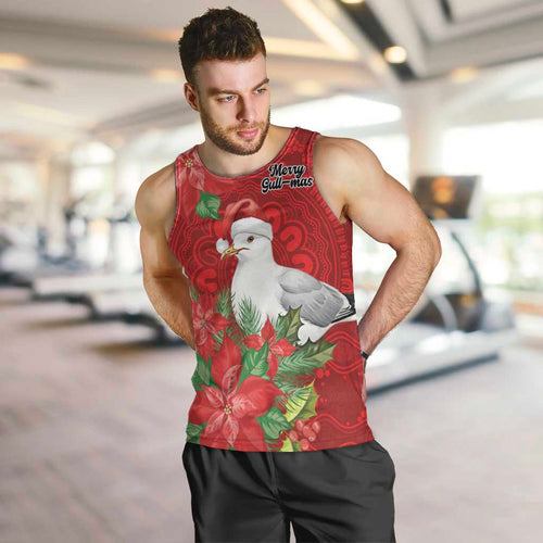 Australian Silver Gull Men Tank Top Aboriginal Inspired Christmas - Aussie Hoodie