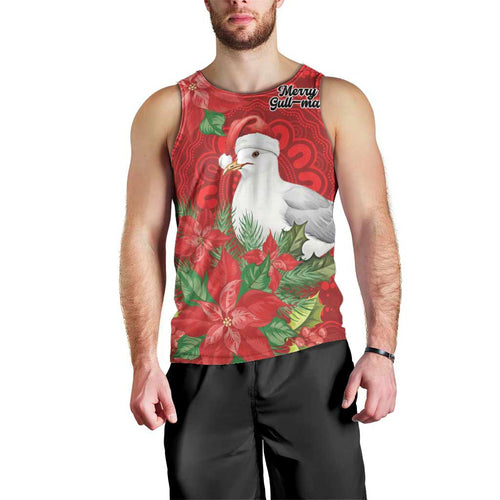 Australian Silver Gull Men Tank Top Aboriginal Inspired Christmas - Aussie Hoodie